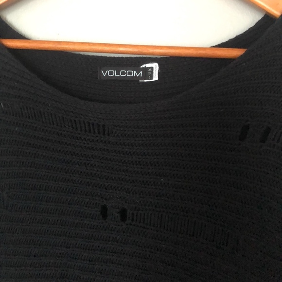 3/$25! Volcom Black Distressed Sweater - Picture 3 of 5